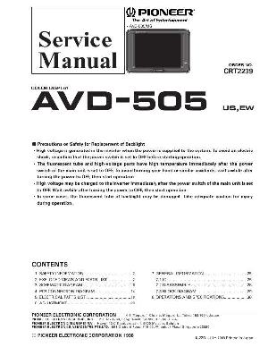 Сервисная инструкция Pioneer AVD-505 ― Manual-Shop.ru