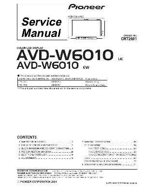 Сервисная инструкция Pioneer AVD-W6010 ― Manual-Shop.ru