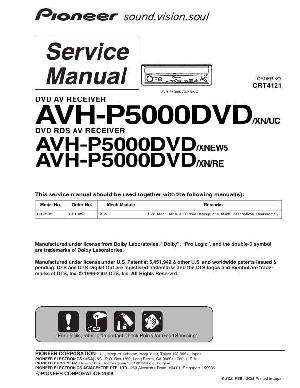 Сервисная инструкция Pioneer AVH-P5000DVD ― Manual-Shop.ru