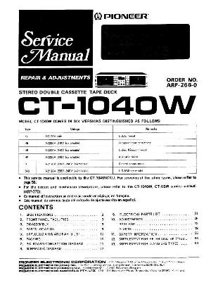 Сервисная инструкция Pioneer CT-1040W ― Manual-Shop.ru