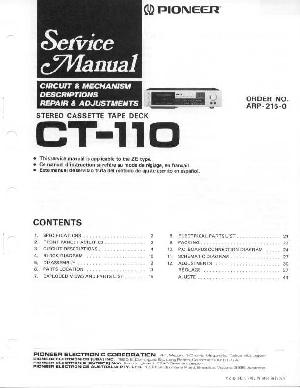 Сервисная инструкция Pioneer CT-110 ― Manual-Shop.ru