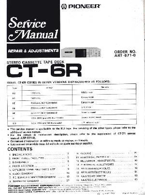 Сервисная инструкция Pioneer CT-6R ― Manual-Shop.ru