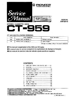 Сервисная инструкция Pioneer CT-959 ― Manual-Shop.ru