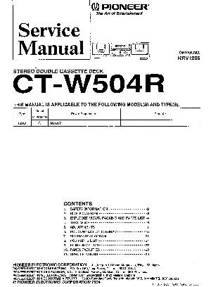 Сервисная инструкция Pioneer CT-W504R ― Manual-Shop.ru