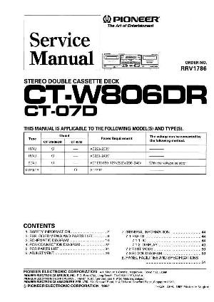 Сервисная инструкция Pioneer CT-W806DR, CT-07D ― Manual-Shop.ru