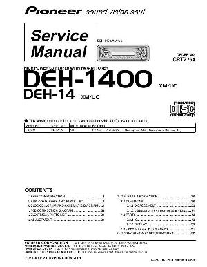 Сервисная инструкция Pioneer DEH-14, DEH-1400 ― Manual-Shop.ru