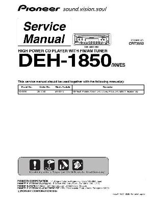 Сервисная инструкция Pioneer DEH-1850 ― Manual-Shop.ru