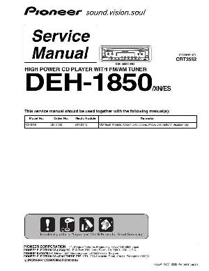 Сервисная инструкция Pioneer DEH-1850 ― Manual-Shop.ru