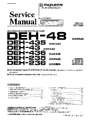 Сервисная инструкция Pioneer DEH-235, 236, 43, 435, 436, 48 ― Manual-Shop.ru