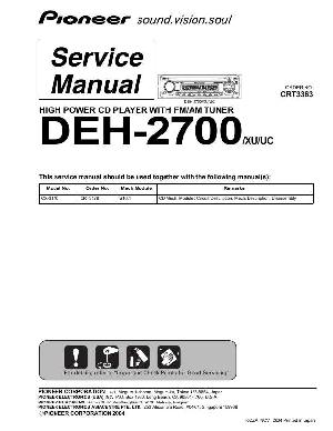 Сервисная инструкция Pioneer DEH-2700 ― Manual-Shop.ru