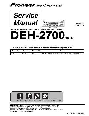 Сервисная инструкция Pioneer DEH-2700 ― Manual-Shop.ru