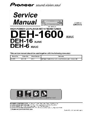 Сервисная инструкция Pioneer DEH-6, DEH-16, DEH-1600 ― Manual-Shop.ru