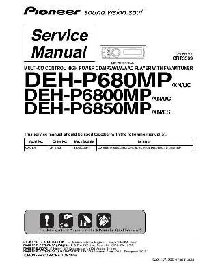 Service manual Pioneer DEH-P680MP, DEH-P6800MP, DEH-P6850MP ― Manual-Shop.ru