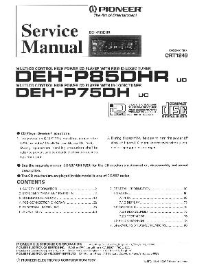Сервисная инструкция Pioneer DEH-P75, P85 ― Manual-Shop.ru
