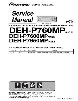 Сервисная инструкция Pioneer DEH-P760MP, DEH-P7600MP, DEH-P7650MP ― Manual-Shop.ru