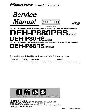 Сервисная инструкция Pioneer DEH-P80RS, DEH-P88RS, DEH-P880PRS ― Manual-Shop.ru