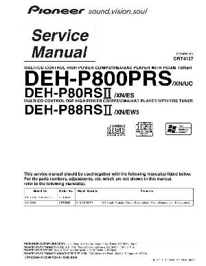 Сервисная инструкция Pioneer DEH-P80RSII, DEH-P88RSII, DEH-P800PRS ― Manual-Shop.ru