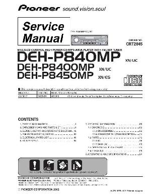 Сервисная инструкция Pioneer DEH-P840MP, DEH-P8400MP, DEH-P8450MP ― Manual-Shop.ru