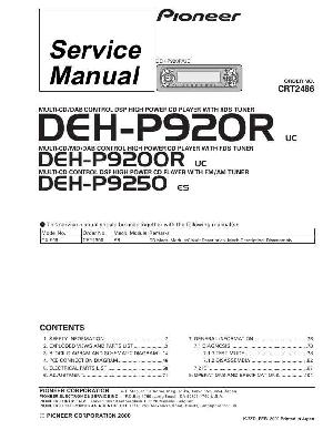 Сервисная инструкция Pioneer DEH-P920R, DEH-P9200R, DEH-P9250 ― Manual-Shop.ru