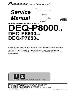 Сервисная инструкция Pioneer DEQ-P6600, DEQ-P7650, DEQ-P8000 ― Manual-Shop.ru