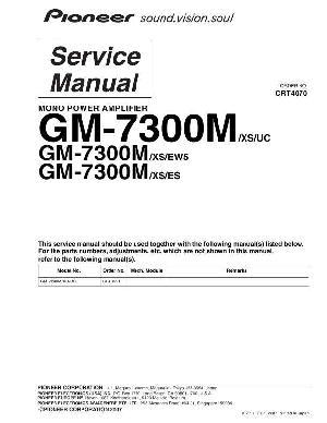Сервисная инструкция Pioneer GM-7300M ― Manual-Shop.ru