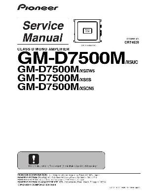 Сервисная инструкция Pioneer GM-D7500M ― Manual-Shop.ru
