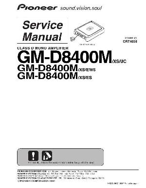 Сервисная инструкция Pioneer GM-D8400F ― Manual-Shop.ru