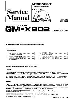 Сервисная инструкция Pioneer GM-X802 ― Manual-Shop.ru