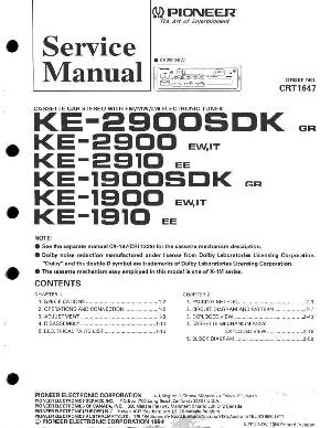 Сервисная инструкция Pioneer KE-1900, KE-1910, KE-2900, KE-2910 ― Manual-Shop.ru