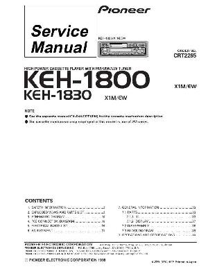 Сервисная инструкция Pioneer KEH-1800, KEH-1830 ― Manual-Shop.ru
