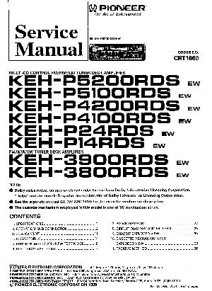 Сервисная инструкция Pioneer KEH-38, 39, P14, P24, P41, P42, P51, P5200RDS ― Manual-Shop.ru