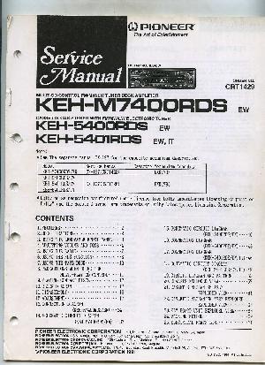 Сервисная инструкция Pioneer KEH-5400RDS, KEH-5401RDS, KEH-M7400RDS ― Manual-Shop.ru