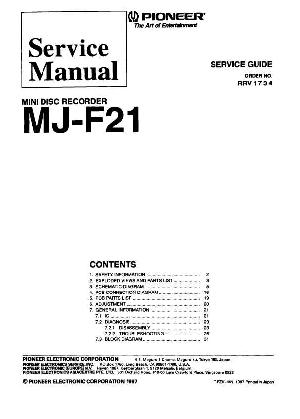 Сервисная инструкция Pioneer MJ-F21 ― Manual-Shop.ru