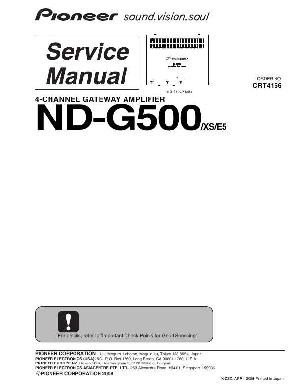 Сервисная инструкция Pioneer ND-G500 ― Manual-Shop.ru