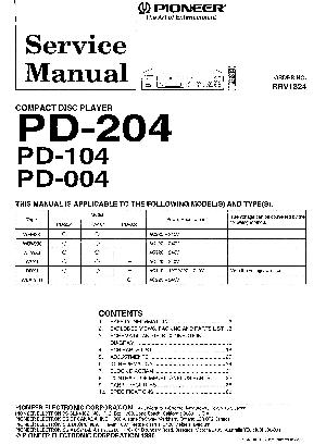 Service manual Pioneer PD-004, PD-104, PD-204 ― Manual-Shop.ru
