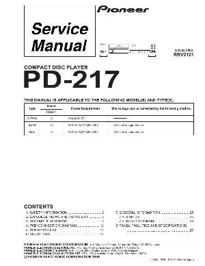 Сервисная инструкция Pioneer PD-217 ― Manual-Shop.ru