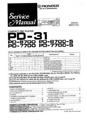 Service manual Pioneer PD-31, PD-7700, PD-8700 ― Manual-Shop.ru