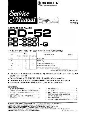 Сервисная инструкция Pioneer PD-52, PD-S801 ― Manual-Shop.ru