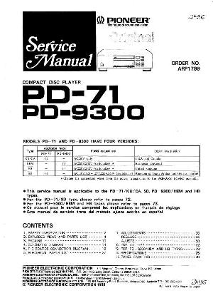 Сервисная инструкция Pioneer PD-71, PD-9300 ― Manual-Shop.ru