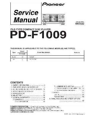 Сервисная инструкция Pioneer PD-F1009 ― Manual-Shop.ru
