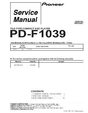 Service manual Pioneer PD-F1039 ― Manual-Shop.ru