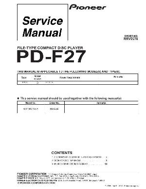 Сервисная инструкция Pioneer PD-F27 ― Manual-Shop.ru