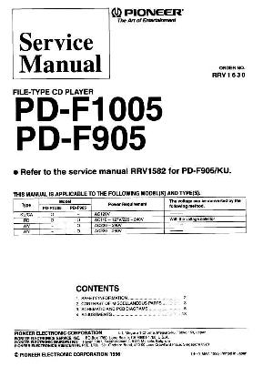 Сервисная инструкция Pioneer PD-F905, PD-F1005 ― Manual-Shop.ru
