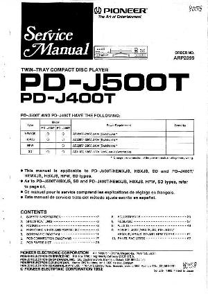 Сервисная инструкция Pioneer PD-J400T, PD-J500T ― Manual-Shop.ru