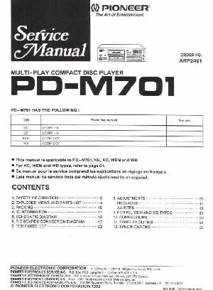 Сервисная инструкция Pioneer PD-M701 (ARP-2461) ― Manual-Shop.ru