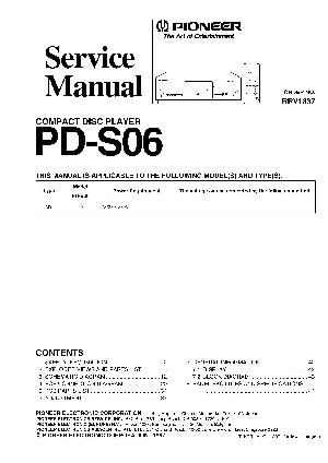 Сервисная инструкция Pioneer PD-S06 ― Manual-Shop.ru