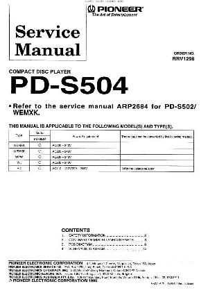 Service manual Pioneer PD-S504 ― Manual-Shop.ru