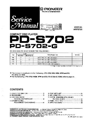 Сервисная инструкция Pioneer PD-S702 ― Manual-Shop.ru