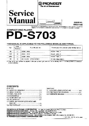 Сервисная инструкция Pioneer PD-S703 ― Manual-Shop.ru