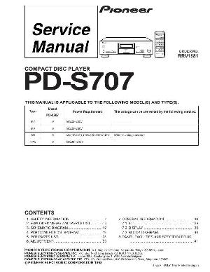 Сервисная инструкция Pioneer PD-S707 ― Manual-Shop.ru